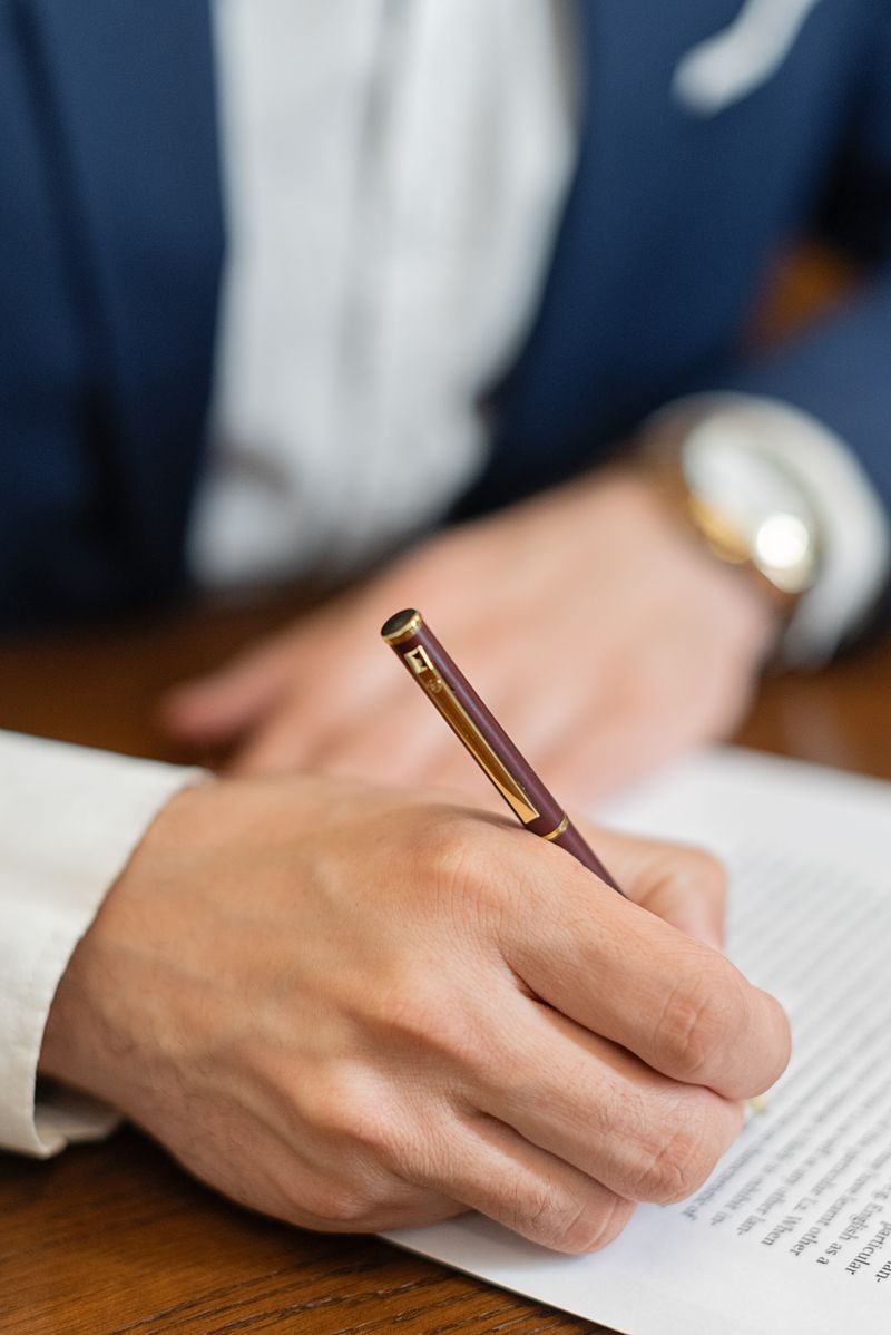 Signing an invoice